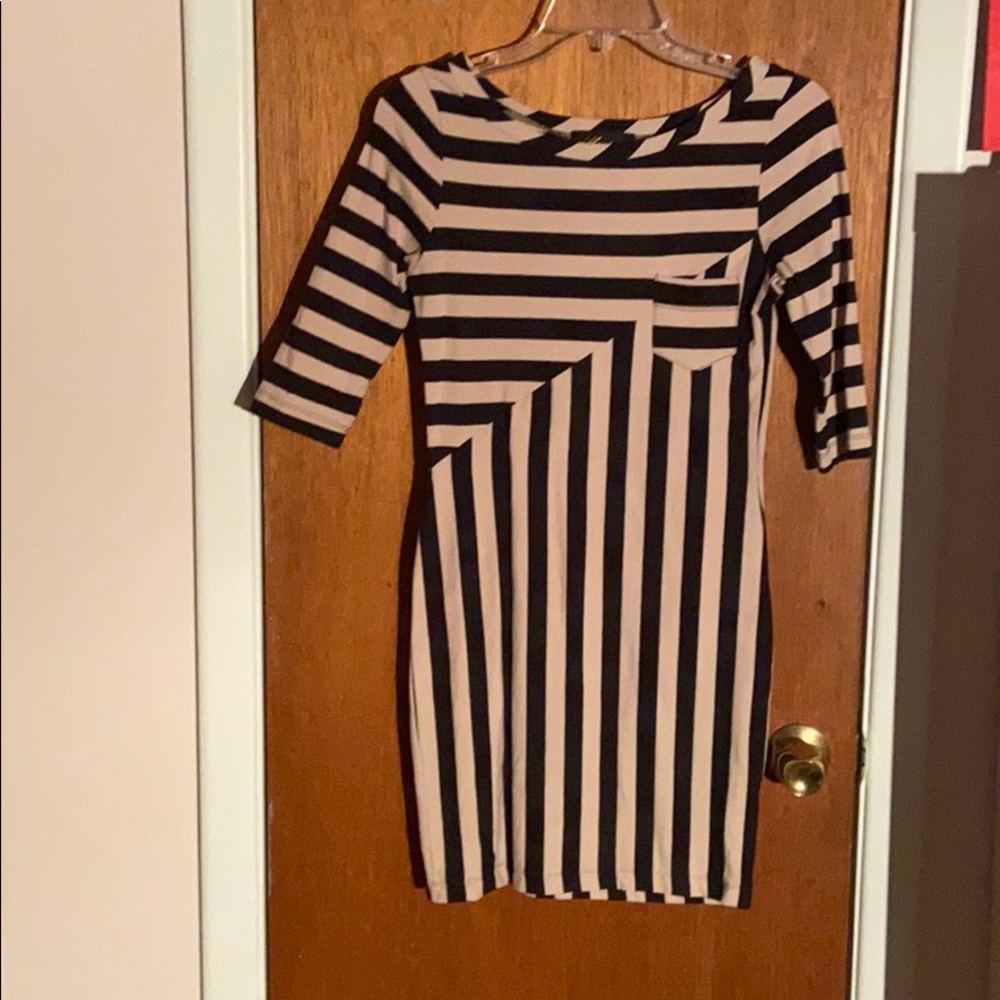 Striped body con dress
